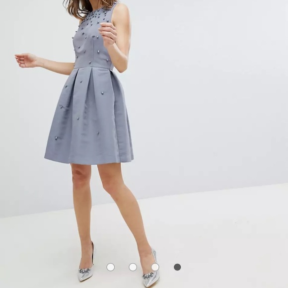 Ted Baker Tie the Knot Pearl Embellished Skater Dress - Picture 1 of 14